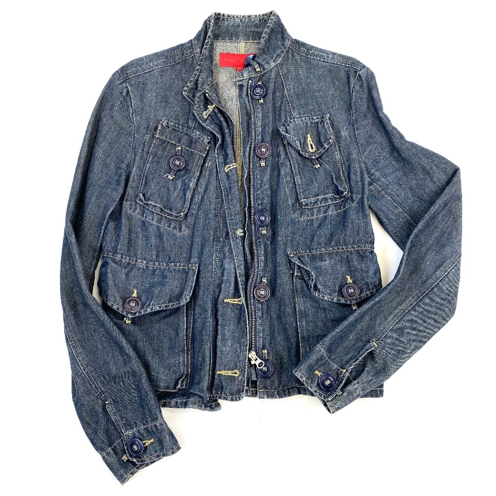 FCUK Jeans Denim Linen Womens Jacket